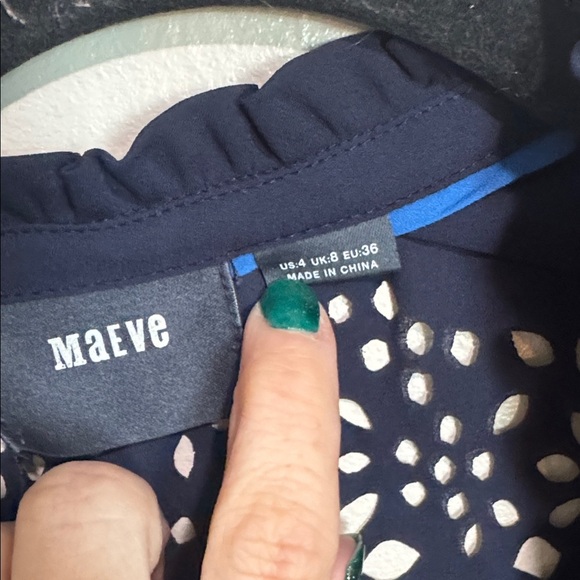 Anthropologie Maeve Midnight Blue Sleeveless Blouse - Picture 3 of 8